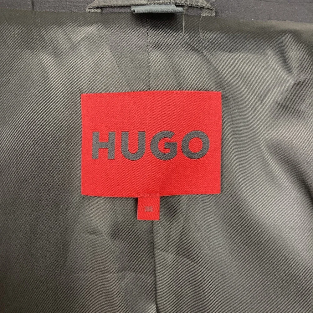 Hugo Boss Mens Slim fit Wool Suit Jacket Blazer 38S Black Solid